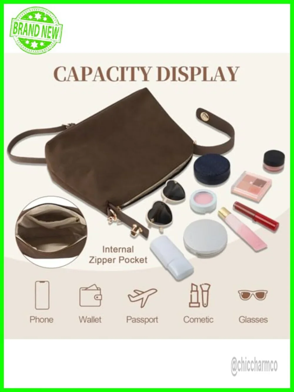 Suede Leather Hobo Tote Crossbody Bag Shoulder Satchel